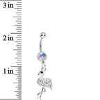 Aurora Gem Ready to Party Flamingo Dangle Belly Ring
