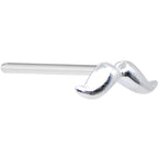 925 Sterling Silver 22G Dapper Mustache Bendable Nose Bone