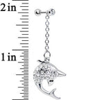 Clear Gem Bottlenose Dolphin Dangle Cartilage Tragus Earring