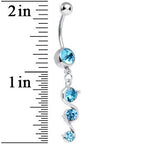 Aqua Gem Gently Curled Dangle Belly Ring