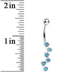 Aqua Gem Shower of Hearts Belly Ring