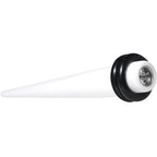 White Acrylic Grey Flashy Tire Rim Taper 2G to 20mm