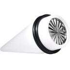 White Acrylic Grey Flashy Tire Rim Taper 2G to 20mm