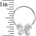 16G 7/16 Clear Gem Soaring Butterfly BCR Captive Ring