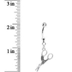 Stainless Steel Optical Illusion Scissor Dangle Belly Ring