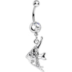 Clear Gem Coral Reef Tropical Fish Dangle Belly Ring