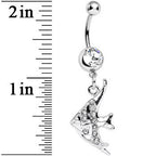 Clear Gem Coral Reef Tropical Fish Dangle Belly Ring