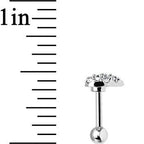 Clear Crystal 18G Faithful Heart Cartilage Tragus Earring