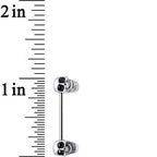 Mirthful Grinning Silvery Skulls Nipple Ring
