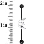Licensed Marvel Black PVD White Spiderman Logo Industrial Barbell 38mm