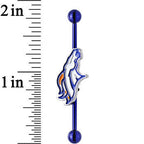 Licensed NFL Blue Anodized Denver Broncos Industrial Barbell 38mm