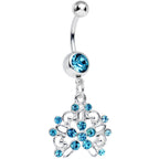 Aqua Gem Sparkling Lisbon Lace Dangle Belly Ring