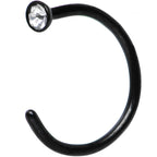 20G 5/16 Clear Gem Black Anodized Titanium Nose Hoop