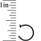 20G 5/16 Clear Gem Black Anodized Titanium Nose Hoop
