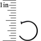20G 3/8 Clear Gem Black Anodized Titanium Nose Hoop