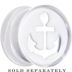 9/16 Clear White Acrylic Set Sail Nautical Anchor Saddle Plug