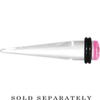 00G Clear Pink Acrylic Set Sail Nautical Anchor Taper