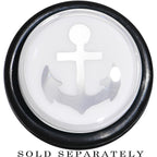 9/16 Clear White Acrylic Set Sail Nautical Anchor Taper