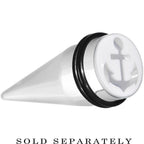 18mm Clear White Acrylic Set Sail Nautical Anchor Taper