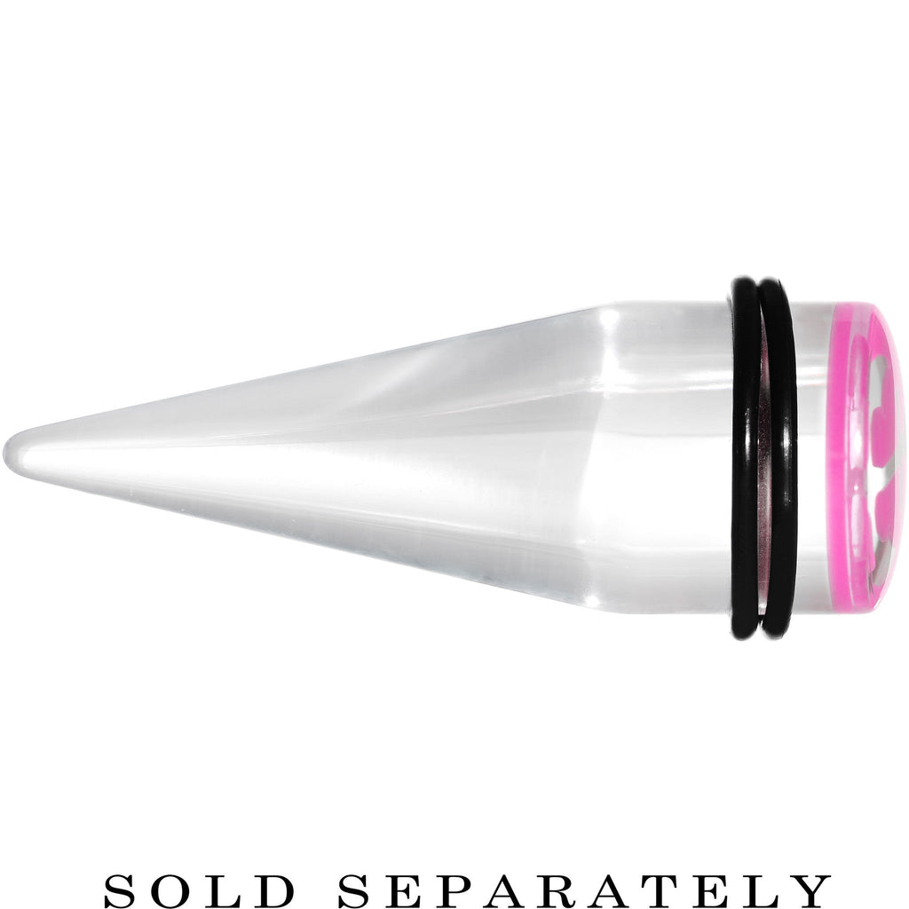 18mm Clear Pink Acrylic Set Sail Nautical Anchor Taper