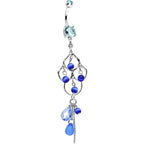 Blue Double Gem Baroness Katrina Chandelier Belly Ring