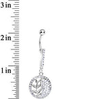 Clear Gem Tranquility Palm Yin Yang Dangle Belly Ring