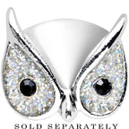 1/2 Clear Glitter Festive Owl Single Flare Steel Plug