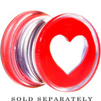 00G Clear Red Acrylic Adoring Heart Saddle Plug