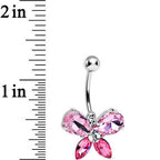 Pink Gem Spirited Sparkling Butterfly Belly Ring