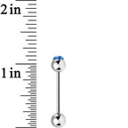 Aqua Glitter Follow the Party Barbell Tongue Ring