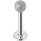 16G 5/16 Silver Sandblasted Steel Monroe Labret 3mm Ball