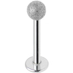16G 3/8 Silver Sandblasted Steel Monroe Labret 3mm Ball