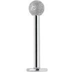 16G 3/8 Silver Sandblasted Steel Monroe Labret 3mm Ball