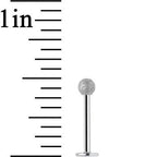 16G 3/8 Silver Sandblasted Steel Monroe Labret 3mm Ball