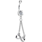 Clear Cubic Zirconia Dazzling Infinity Symbol Dangle Belly Ring