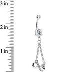 Clear Cubic Zirconia Dazzling Infinity Symbol Dangle Belly Ring