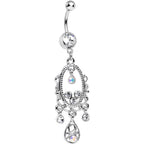 Clear Aurora Gem Victorian Allure Chandelier Belly Ring