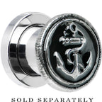 0G Stainless Steel Vintage Nautical Anchor Screw Fit Plug