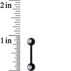 Front Gem Black Anodized Titanium Nipple Barbell Set