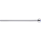 20G 3/4 Aurora CZ Steel Straight Fishtail Nose Ring 2mm