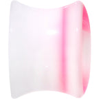 00G White Pink Acrylic Adoring Heart Saddle Plug