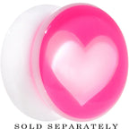 18mm White Pink Acrylic Adoring Heart Saddle Plug