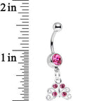 Pink Gem Pretty Petite Butterfly Dangle Belly Ring