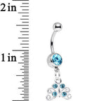 Aqua Gem Pretty Petite Butterfly Dangle Belly Ring