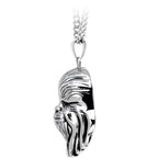 Licensed Steel Star Wars 3D Chewbacca Pendant Necklace