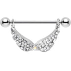 14G Mystical Gemmed Angel Wings Dangle Nipple Shield 24mm