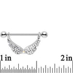 14G Mystical Gemmed Angel Wings Dangle Nipple Shield 24mm