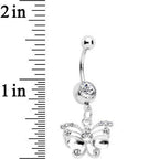 Clear Gem Butterfly Dangle Belly Ring