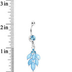 Aqua Gem Elegant Chandlier Dangle Belly Ring