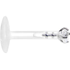 16G 5/16 925 Sterling Silver Bioplast Clear 2mm CZ Labret Monroe